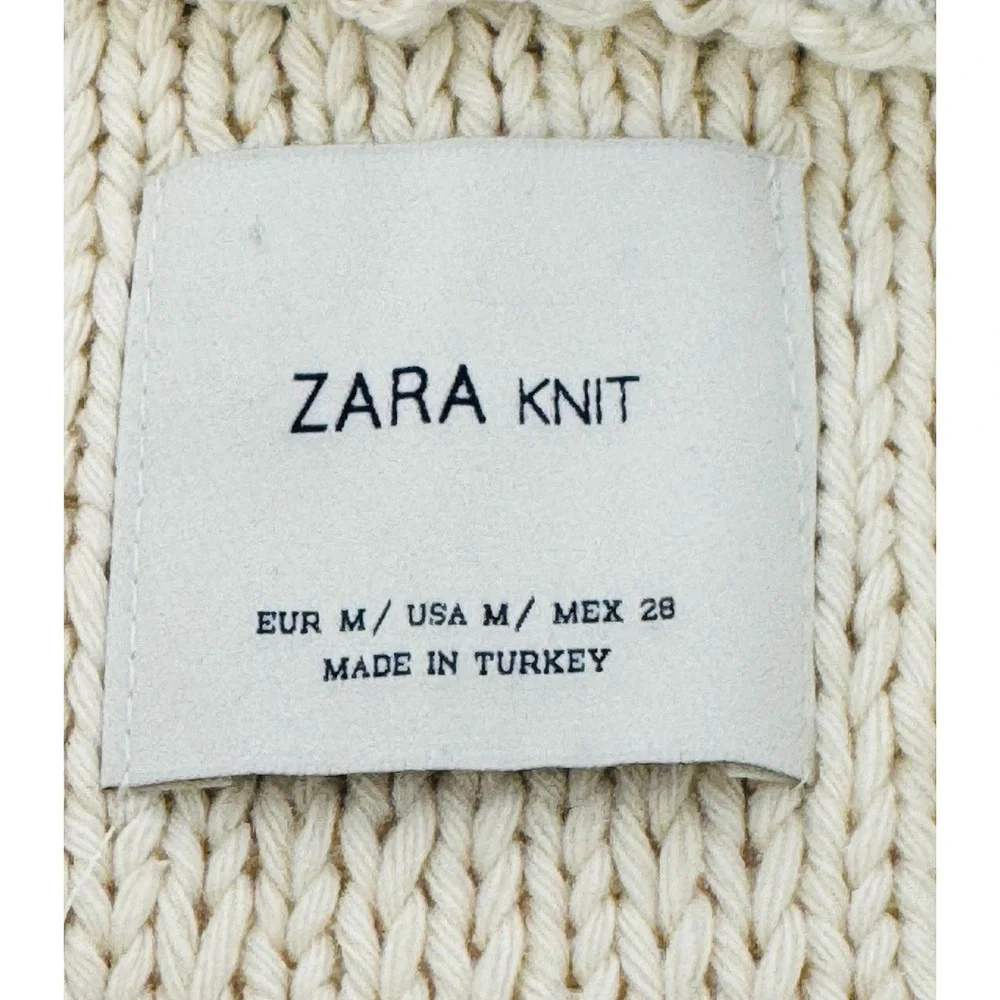 Zara Comfy Chunky Fringe Knit Oversized Cardigan Shabby Chic Bohemian Aztec Sz M